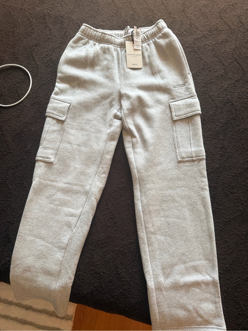 Aritzia Heather Chrome Sweatfleece Joggers in Light Gray